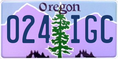 OR license plate 024IGC