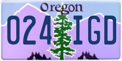 OR license plate 024IGD