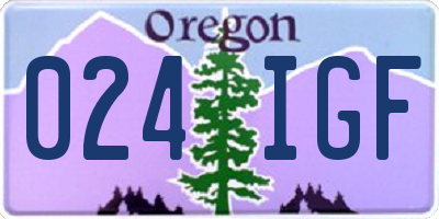 OR license plate 024IGF