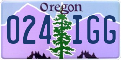 OR license plate 024IGG