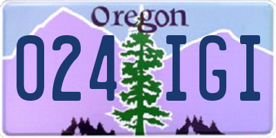 OR license plate 024IGI