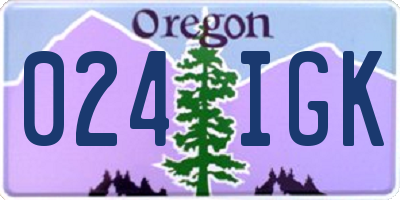 OR license plate 024IGK