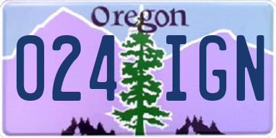 OR license plate 024IGN