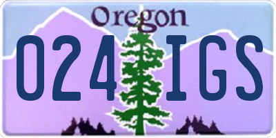OR license plate 024IGS