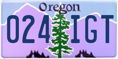 OR license plate 024IGT
