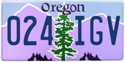 OR license plate 024IGV