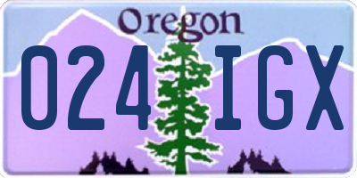 OR license plate 024IGX