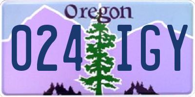 OR license plate 024IGY