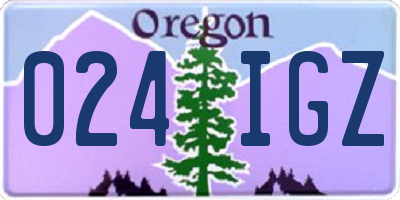 OR license plate 024IGZ