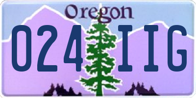 OR license plate 024IIG