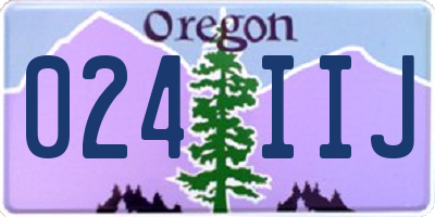 OR license plate 024IIJ