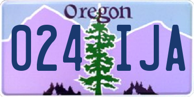 OR license plate 024IJA