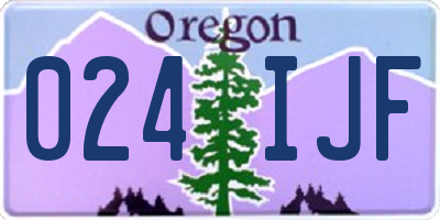 OR license plate 024IJF