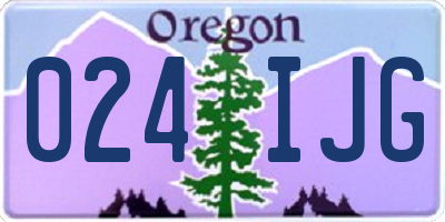 OR license plate 024IJG
