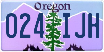 OR license plate 024IJH