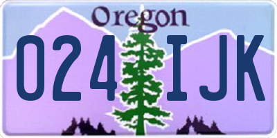 OR license plate 024IJK