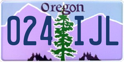 OR license plate 024IJL