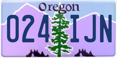 OR license plate 024IJN