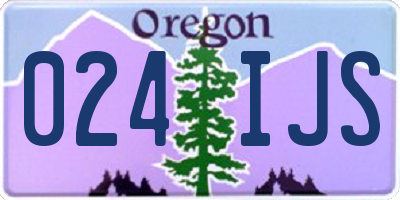 OR license plate 024IJS