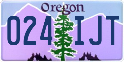 OR license plate 024IJT
