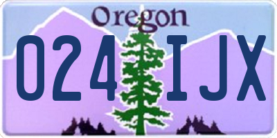 OR license plate 024IJX