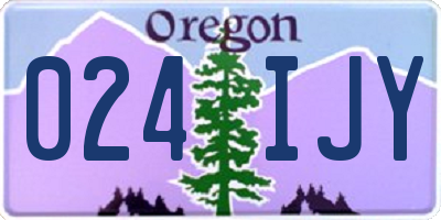 OR license plate 024IJY