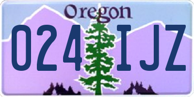 OR license plate 024IJZ
