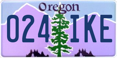 OR license plate 024IKE