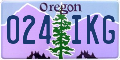 OR license plate 024IKG
