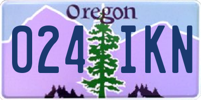 OR license plate 024IKN