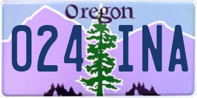OR license plate 024INA