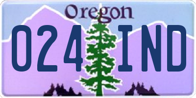 OR license plate 024IND