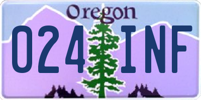 OR license plate 024INF