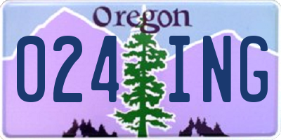 OR license plate 024ING