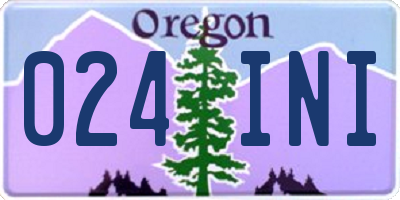 OR license plate 024INI