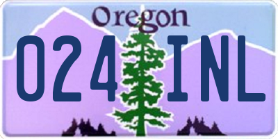 OR license plate 024INL