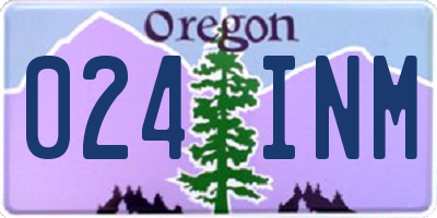 OR license plate 024INM