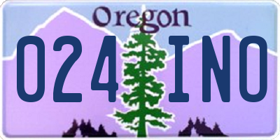 OR license plate 024INO