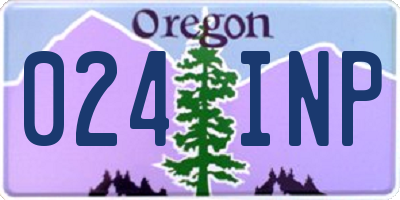 OR license plate 024INP