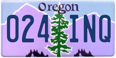 OR license plate 024INQ