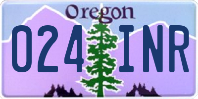 OR license plate 024INR
