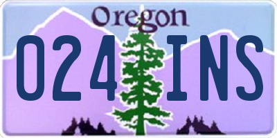 OR license plate 024INS