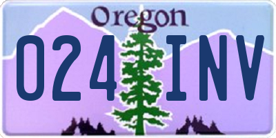 OR license plate 024INV
