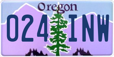 OR license plate 024INW
