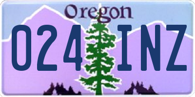 OR license plate 024INZ