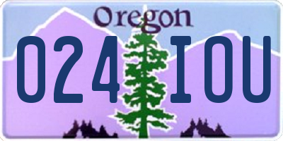 OR license plate 024IOU