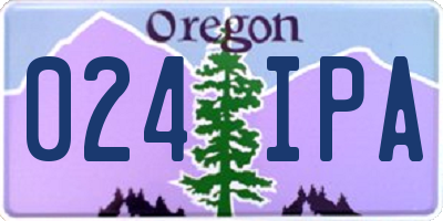 OR license plate 024IPA