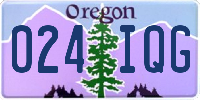 OR license plate 024IQG