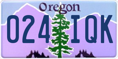 OR license plate 024IQK