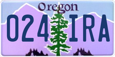 OR license plate 024IRA